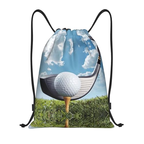 Uusnwaa Mochila con cordón para palos de golf, resistente al agua, para gimnasio, compras, deportes, yoga, Black, S, Mochilas de viaje