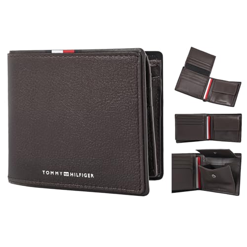 トミーヒルフィガー ヨーロッパ輸入モデル TOMMY HILFIGER 二つ折り財布 小銭入れ付き CORP CC FLAP AND COIN ブラウン AM0AM13741 GB6 COFFEE BEAN [並行輸入品]