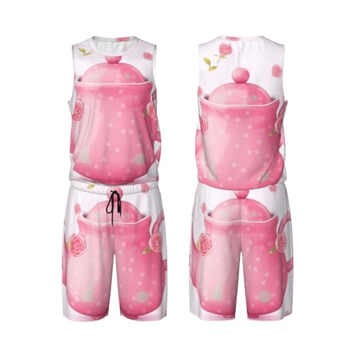 Maillot de basket-ball respirant ensemble de sport 2 pièces avec gilet et short homme
