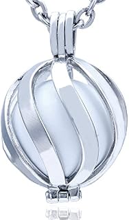 Morella Women Necklace Stainless Steel 70 cm 27,5" with Candy Sweets Pendant for Sound Balls Ø 16 mm 0,63" in a Velvet Jewelry Bag