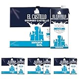 El Castillo - Leche Entera, Rica en Calcio y Proteínas, Sin Gluten, Sin azúcares añadidos - Pack 6x1L (Paquete de 4)