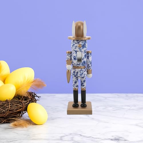 Statue de Lapin Décorative Compacte Casse-Noisette Pâques Bois