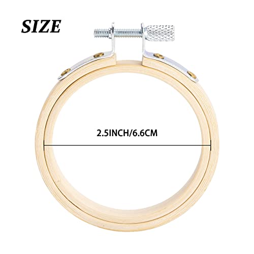 Caydo 10 Pieces 2.5 Inch Mini Embroidery Hoops Bamboo Circle, Cross Stitch Hoop For Embroidery, Art Craft Handy Sewing, And Christmas Decoration #TOP2
