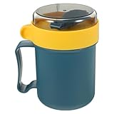 SEWACC Microwavable Soup Mug with Lid and Spoon, Breakfast Cup Soup Cup Soup Bowls Cup for Soups, Noodles, Cereal and More