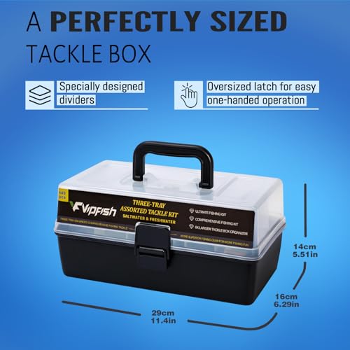 Image of 448-Pcs Fishing Lures Kit - Complete Large 3-Layer Tackle Box Set with Hooks, Weights, Bobbers, Pliers, Rigs, Leaders & Accessories for Men, Kids, Beginners, Gear gift choice for Fathers Day