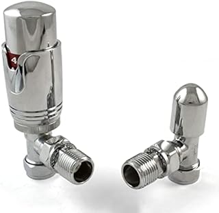 Hot Flow | Flight Modern TRV Angled Thermostatic Radiator Valves (Chrome)
