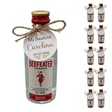 Mini Botellas de Alcohol Personalizadas - Botellitas de Licor para Detalles de Bautizos, Comuniones y Bodas - Regalos Originales para Invitados (Miniatura Ginebra Beefeater 50ml)