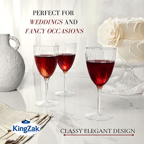 Lillian Tablesettings Premium Wine Glasses 8 oz. Clear Hard Plastic 1-Piece Disposable Cups Value Pack-96 Count - Thumbnail 3