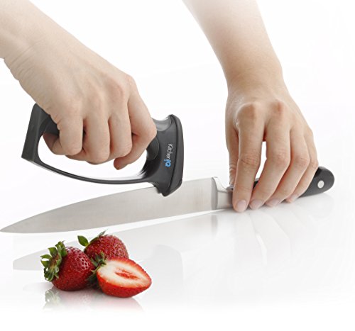 KitchenIQ V-Slot 10-Second Knife and Scissors Sharpener,Black