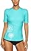 Produktbild Attraco  Damen Badeanzug Rash Guard UV Schutz Shirts Kurzarm Surf Shirt UPF, 38,M, Türkis