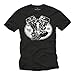 MAKAYA Camiseta con Motor Harley - Panhead - Hombre Negra L