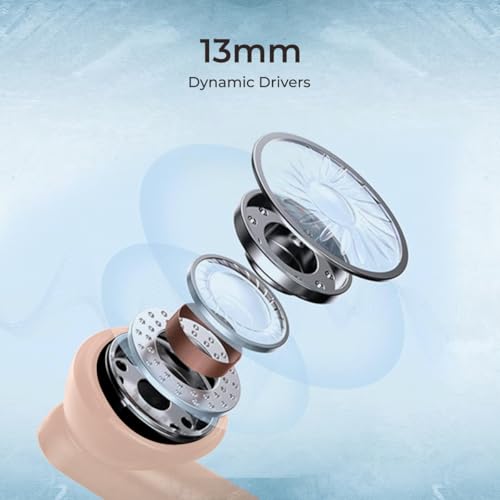 Image of pTron Basspods P81 in-Ear Wireless Earbuds, Pristine Sound, 32Hrs Playtime, Clear Calls TWS Earbuds, Bluetooth V5.1 Headphone, Type-C Fast Charging, Voice Assist & IPX4 Water Resistant (Brown)