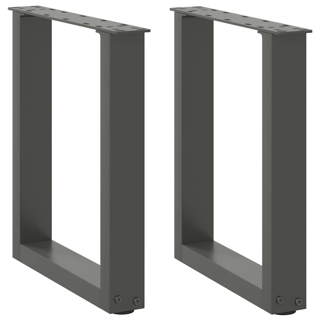 SXZenSpace U-Shaped Coffee Table Legs Anthracite 38x43cm Steel Set of 2 with Adjustable Feet Modern Industrial Design for Living Room Corridor Office