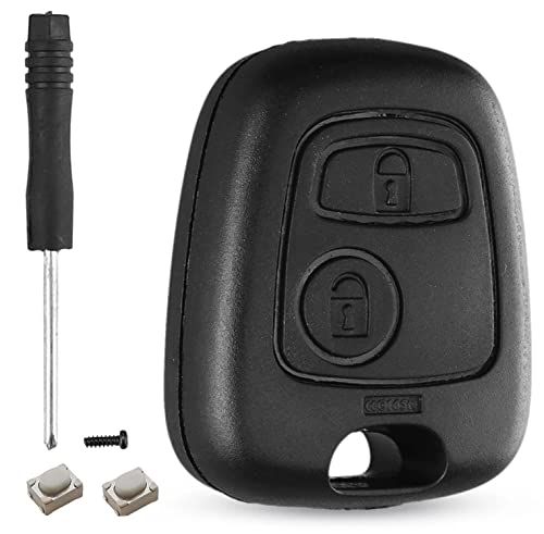 HooRLZ Coque Clé Citroen, Compatible pour Citroen C1 C2 C3 C4 C5 Berlingo Picasso Xsara, Peugeot 107 206 207 306 307, Boitier Clé Peugeot 206, TéLéCommande Peugeot 107, Clef Citroen C3-2 Boutons