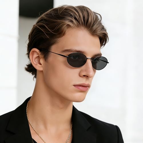 Image of ZENOTTIC Oval Retro Sunglasses for Women Men UV400 Polarized Glasses Unisex Vintage Style Classic Shades