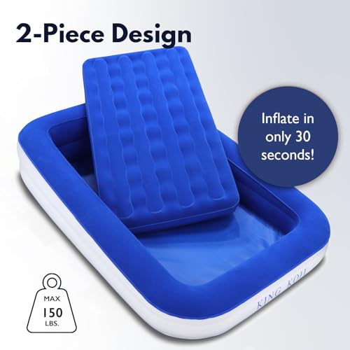 Image of King Koil Air Mattress for Kids with Built-in Pump, Inflatable Toddler Bed