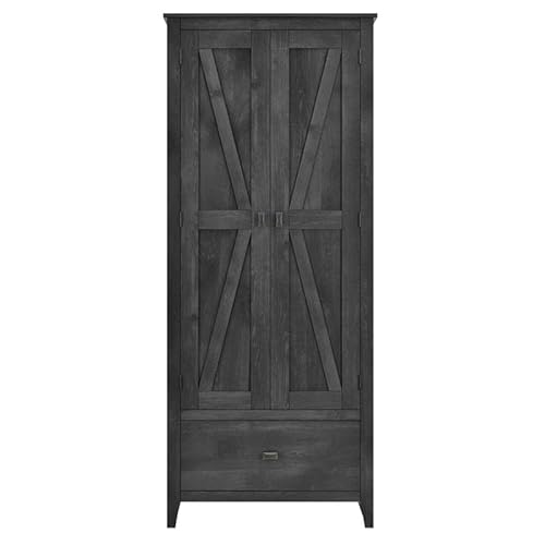 Ameriwood Home Farmington Wide Storage Cabinet, 30", Rustic Gray #TOP6