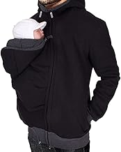 amropi Känguru Hoodie Babytrage Männer Pullover Winter Warme Babytrage Mantel
