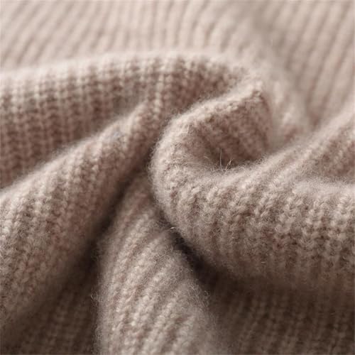 Men's Merino Wool O Neck Loose and Thick Pullover Color Blocked Cashmere Sweater Business Top3