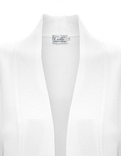 Image of Cielo Women's Solid Basic Open Front Pockets Knit Sweater Cardigan