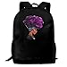 Produktbild huatongxin Afrikanische Frauen mit lila Haaren Mann Frau Mode Rucksack Junge Frauen Mode Leinwand 3D-Druck Freizeit Umhängetasche Rucksack