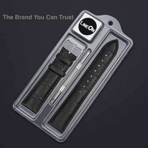 Image of Lineon Half Padded Premium Leather Mens & Womens Watch Strap For Branded Watches Compitable with Titan, Timex, Casio, Sonata and All premium Watches Tool and Pins Include