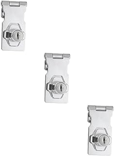 Housoutil 3pcs Keyed Door Lock Drawer Knob Kitchen Cabinet Knobs Drawer Lock Cabinet Lock Hasp Lock Display Showcase Lock Padlock Gate Lock Iron Box Lock to Rotate Stainless Steel with Lock