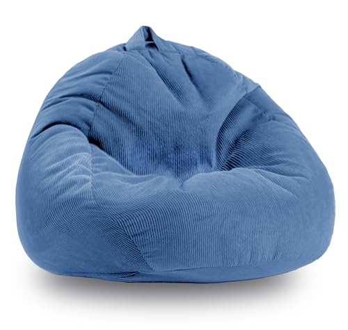 Image of 4FT Memory Foam Bean Bag Chairs for Adults Women Men Teen Sofa Comfoy Chair Large Beans Bags Sofa Blue 4FT