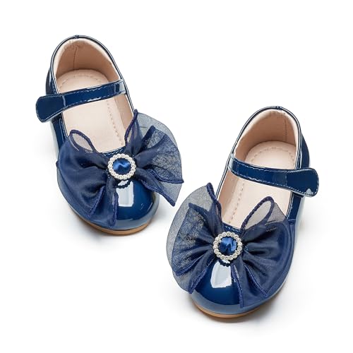 Image of GINFIVE Toddler Girls Dress Shoes Little Girls Mary Janes Ballerina Flats Shoes Toddler