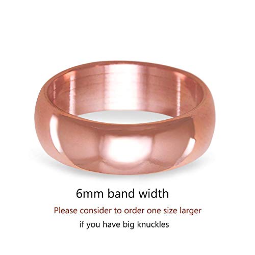 IVY & BAUBLE Uncoated Solid Pure Copper Ring Band for Men & Women, Crafted In USA, 3mm, 6mm, 8mm, Size 4-132