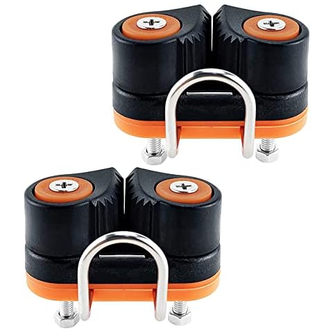 Niciksty 2Pcs Cam Cleats Ball Bearings for Fast Rope Entry, Aluminium Cam Cleats with Guide Ring, for Rope Holders from 3 to 12 mm, Sailboats, Boats, Kayaks Cover