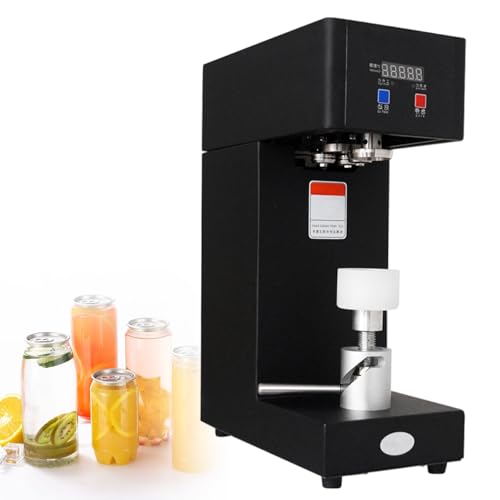 DLYZAYE Commercial Can Sealing Machine 50 126 mm Caliber,1800 W Stainless Steel Electric Cup Sealer Tool 10 to 20 cm Adjustment Height,for All Material Cans (Black 110V)