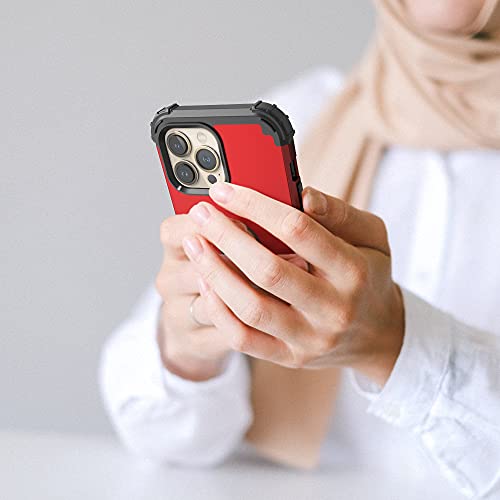 Coque iPhone Pro Max antichoc robuste silicone rouge rigide - 4