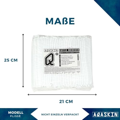 AQASKIN Einweg-Kopfhuaben TNT Modell Plissè - Kopf- und Haarabdeckungs-Hauben - Für Beauty-Zentren, SPA, medizinische Zentren, Restaurants, Reinigung, Menge 100. (Menge 100 Stück, Weiß)