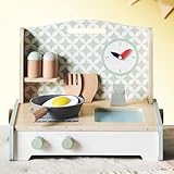 スマート・アイ(smart-i) 木製 おままごと キッチン 6点セット ミニキッチン コンパクト テーブル置き型 コンロ シンク 時計付き ごっこ遊び 安全塗料 ままごとキッチン Fudge ファッジ