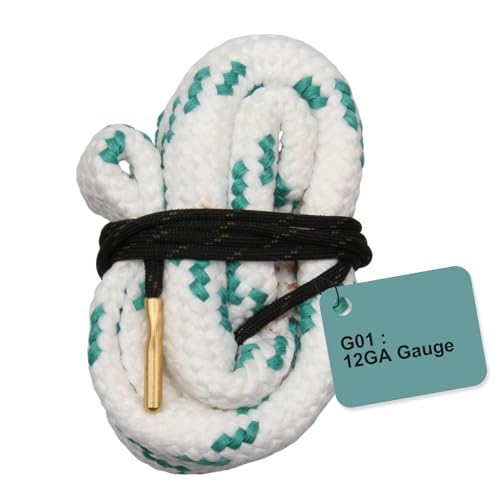 Trpoey Cordon de Nettoyage pour Canon Pistolet Carabine Fusil de Chasse Calibre -12 GA 7.62mm 9mm 5.56mm pour Pistolet, Fusil et Fusil (G01 : 12GA Gauge)