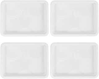 GLEAVI 4-Pack Acid & Alkali Resistant Plastic Lab Trays, Leak-Proof 9.7x7.3 Inch Containment Pans for Labs, Classrooms & Experiments