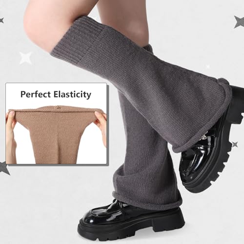 Image of 3 Pairs Women Leg Warmers Y2k Knitted Long Leg Warmers Halloween Gothic Lolita Accessories