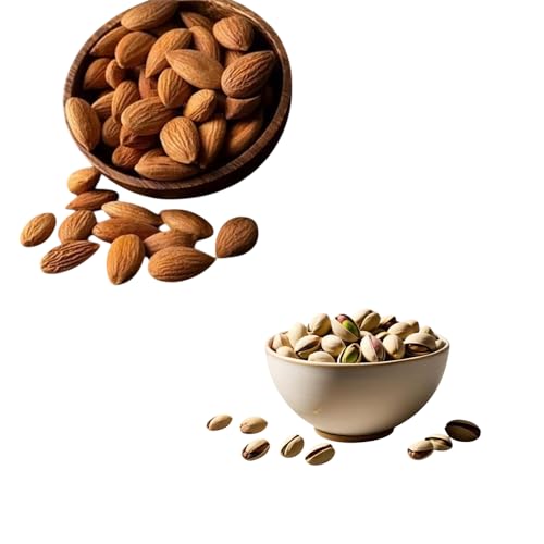 Image of RAJTILAK Dry Fruits Combo Pack of 2 | Premium California Almonds & Roasted-Salted Pistachio | Badam & Namkeen Pista | Nuts & Dry Fruits | Healthy & Tasty | Pack of 2x10g Each
