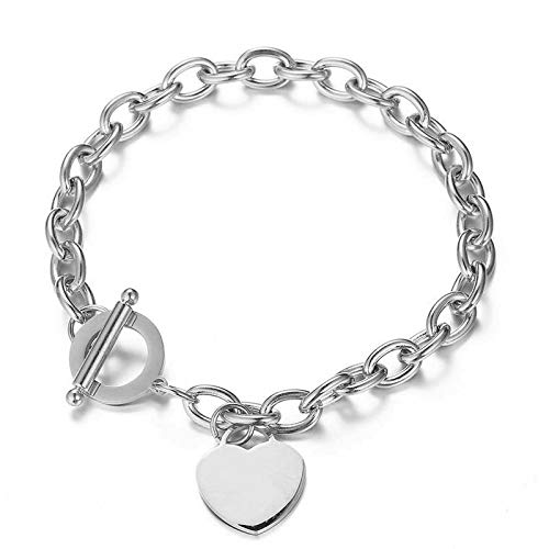 WangGao Elegent Love Stainless Steel Link Chain Blank Heart Charms