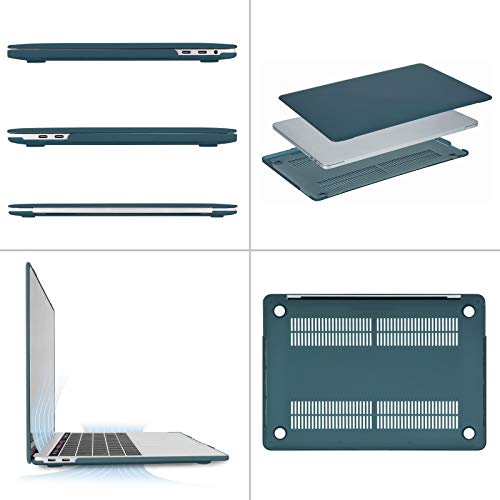 Image of MOSISO Compatible with MacBook Pro 13 inch Case M2 2025, 2024, 2023, 2022-2016 A2338 M1 A2251 A2289 A2159 A1989 A1708 A1706, Plastic Hard Shell&Keyboard Cover&Screen Film&Storage Bag, Deep Teal