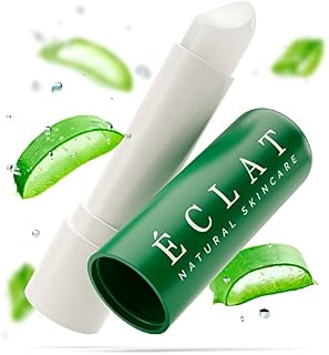 * Aloe Vera Lip Balm w/Spf 15 - Organic Lip Balm Protection for UVA & UVB Rays - Moisturize & Boosts Collagen Production, Helps to Relief Soreness & Chapping - Eclat Skincare