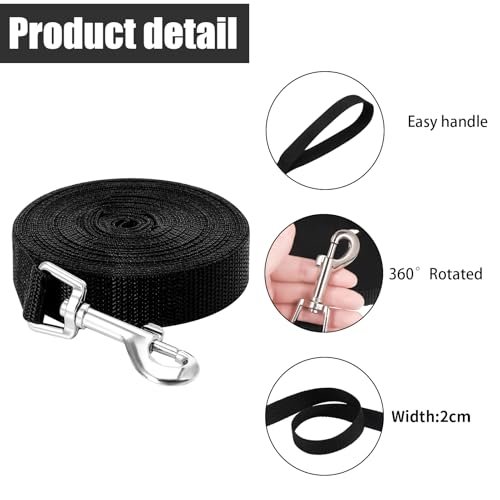 Partideal Schleppleine für Hunde, 5m Trainingsleine mit Handschlaufe und D-Karabiner, wasserdichte Ausbildungsleine für Mittlere und Kleine