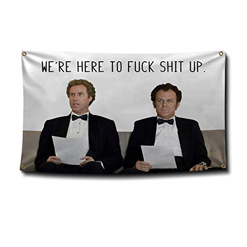 NICMIKOS Step Brothers The Interview Flag WE are HERE to Fuck Shit UP Flag Banner for Man Cave Wall College Dorm Room Decor,Parties with 4 Brass Grommets 3x5 FT