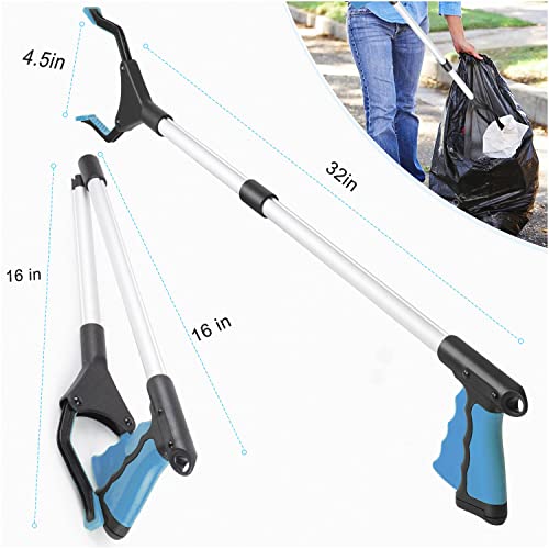 2-Pack Grabber Tool, 32" Long Reacher Grabber Pickup Tool, Trash Picker Grabber For Elderly Grab It Reaching Tool, Garbage Picker Upper Grabber, Litter Pick Up Grab Tool, Claw Grabber Stick (Blue) #TOP1