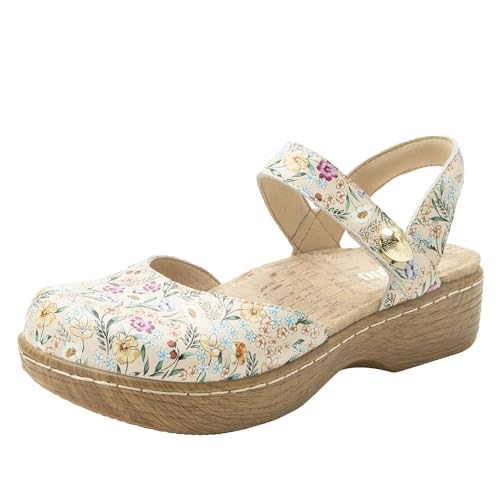 Image of Alegria Women's Opal Leather Shoes with Slingback Open Back Sandals