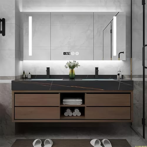 LUTHXAY 72IN Double Sink Bathroom Vanity, Floating Modern Bathroom Vanity