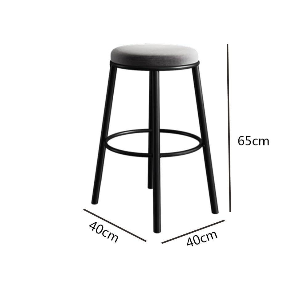 Taburete Alto Silla de Bar sin Respaldo Gris con Patas Taburete Hierro Forjado(XL)