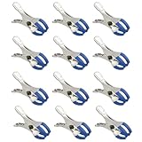 Xotectrix Set mit 12 Metallklammern für Poolplane, blau, Edelstahl, Clips, Befestigung für Gewächshaus, Folie, Wäsche, Decken