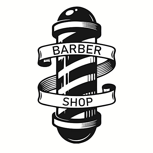 Barber Shop Logo Wall Window Sticker Hair Salon Decal(Black)